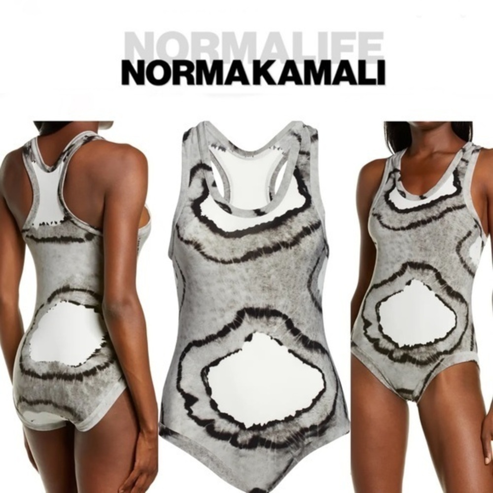 COPY - NORMA KAMALI Racerback Tie Dye Bodysuit XS